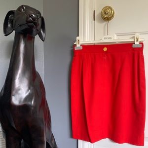 Vintage Red Escada Pencil Skirt Size 36